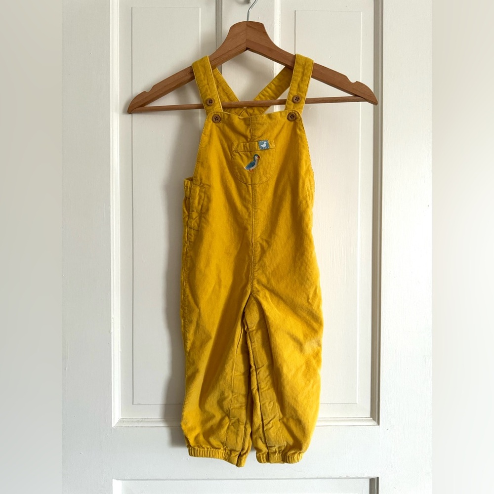 Jojo Maman Bébé (UK) Baby Mustard Yellow Corduroy Overalls